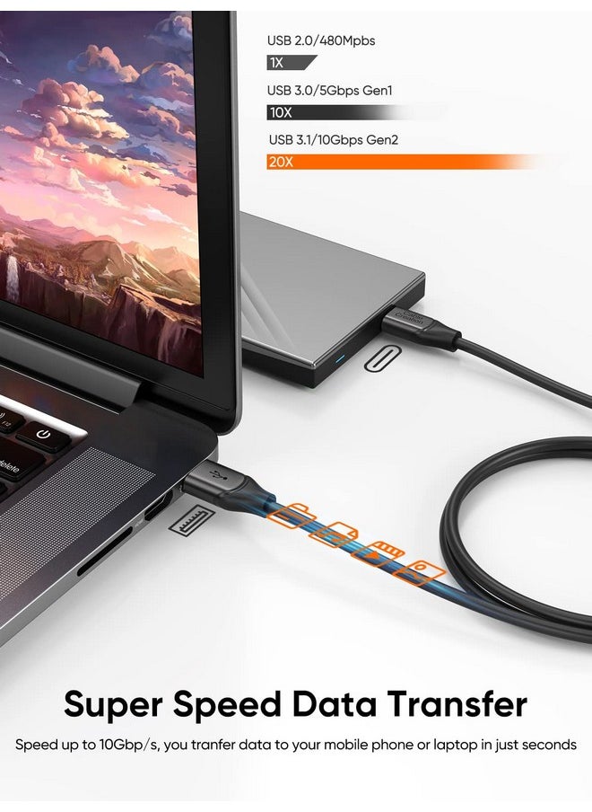 CableCreation - CableCreation USB C to USB A Cable 3.3FT, USB C to USB 3.1 USB 3.2 Gen2 10Gbps USB A to C Data Cable, Fast Charging Cable Type C 60W 20V/3A for USB C External SSD MacBook Pro iPad S21, 1.0m Gray - Image 1