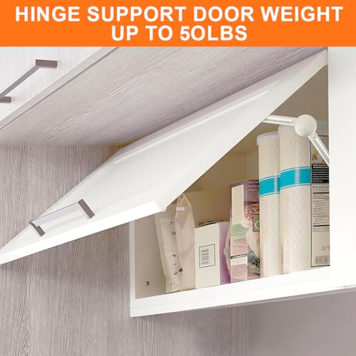 Serplex® Adjustable Folding Lid Support Hinge Stay Bracket, Heavy-Duty Cabinet Door & Toy Box Lid Support, Soft Closing Drop-Down Support Arm with Mounting Screws - Image 5