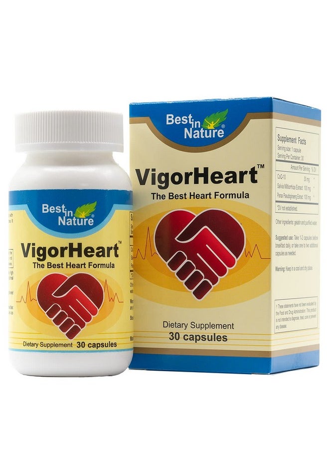 Best in Nature - Vigorheartthe Natural Heart Supplements Pills With Coq 10 Salvia Miltiorrhiza And Panax Pesudoginseng (30 Capsules) - Image 1