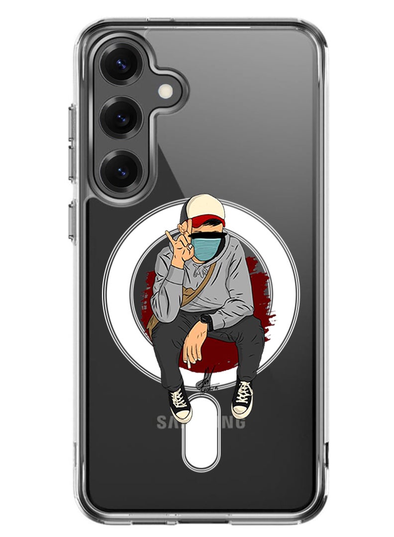 Theodor Magnetic Case for Samsung Galaxy S25 6.2-inch Compatible with MagSafe Wireless Charging, Shockproof Phone Bumper Cover peace - Image 1