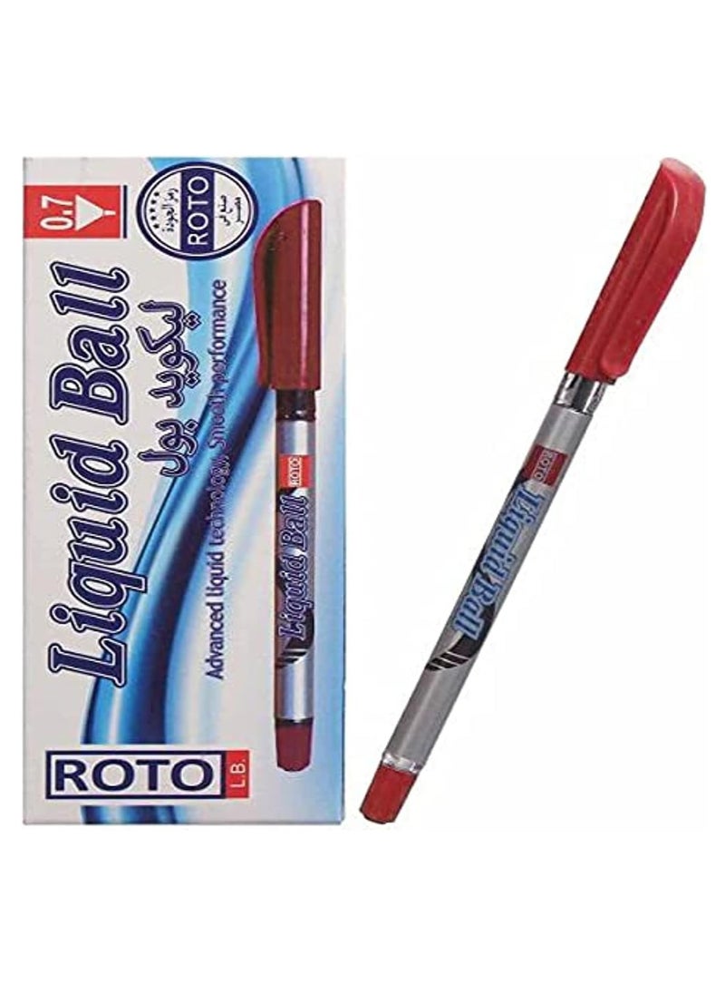 Roto Roto liquid ball ballpoint pen  0.7 mm red - pack of 12  - Image 1