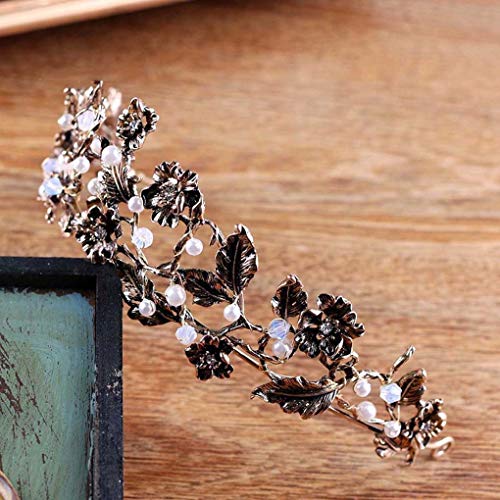 Fdesigner Leiothrix Gold Bride Wedding Queen Flower Crowns and Tiaras Baroque Bridal Hair Accessories for Women - Image 4