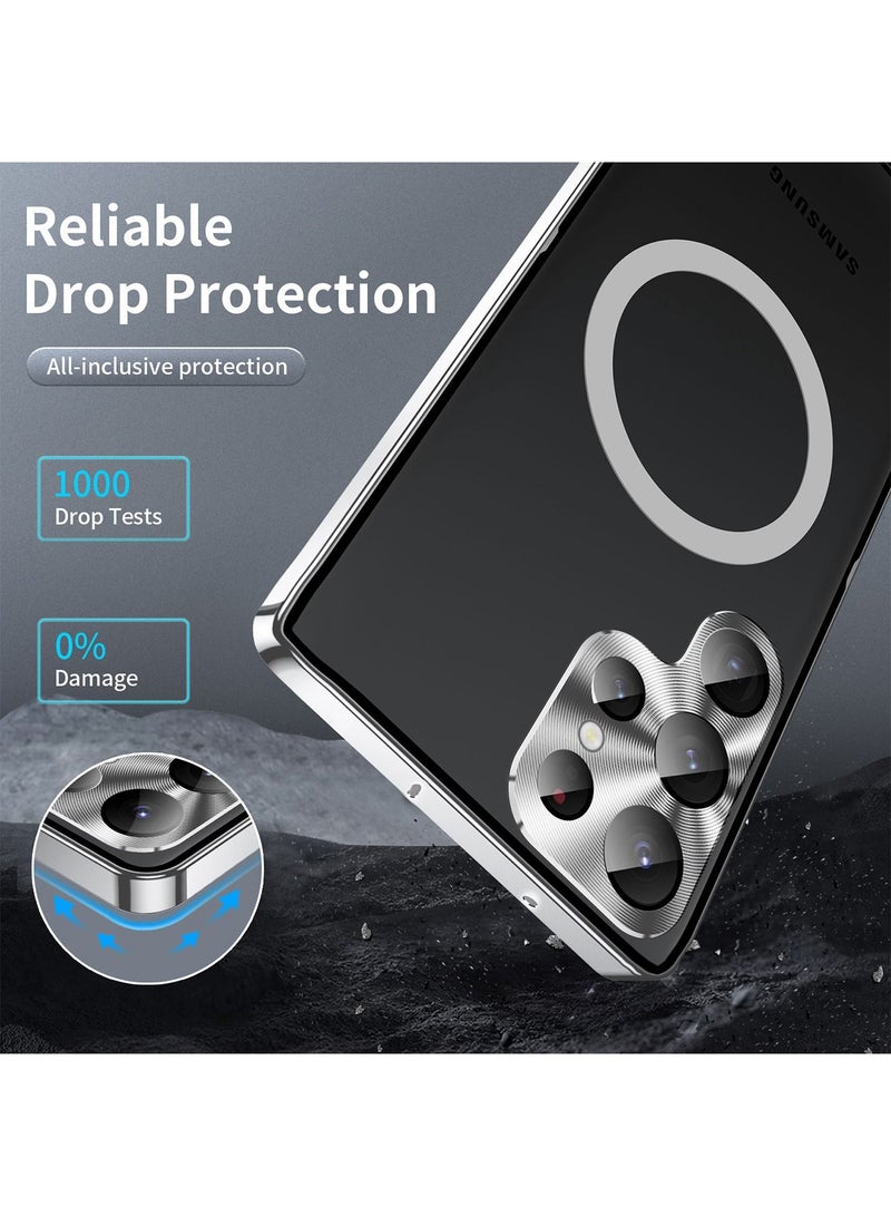 Samsung S23 Ultra 5G Metal Case Compatible with MagSafe Wireless Charger Translucent Shokproof Protective Back with Camera Lens Protection Magnetic Case Cover for Galaxy S23 Ultra 5G Accessories - Image 4