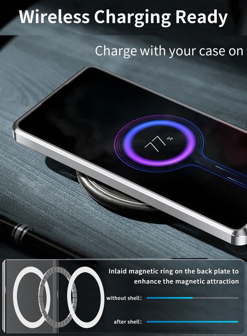 Samsung S23 Ultra 5G Metal Case Compatible with MagSafe Wireless Charger Translucent Shokproof Protective Back with Camera Lens Protection Magnetic Case Cover for Galaxy S23 Ultra 5G Accessories - Image 5