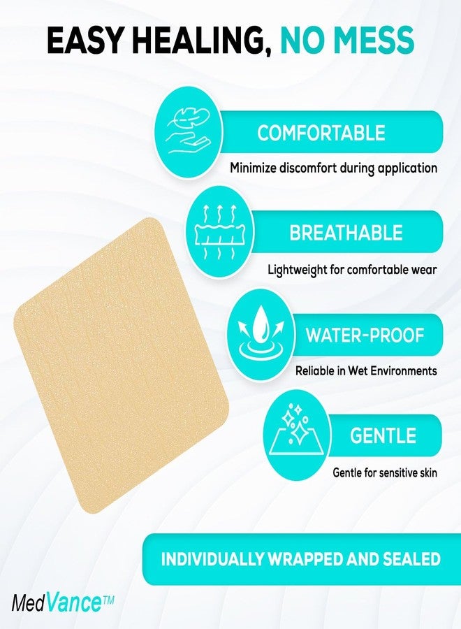 Medvance Ultra Absorbent Silicone Foam Dressing - Waterproof Silicone Adhesive Foam Dressing - Easy Apply Sterile Bandages - Wound Care & Dressings for Burns & More (4"x4" Bandage) (Box of 10) - Image 2