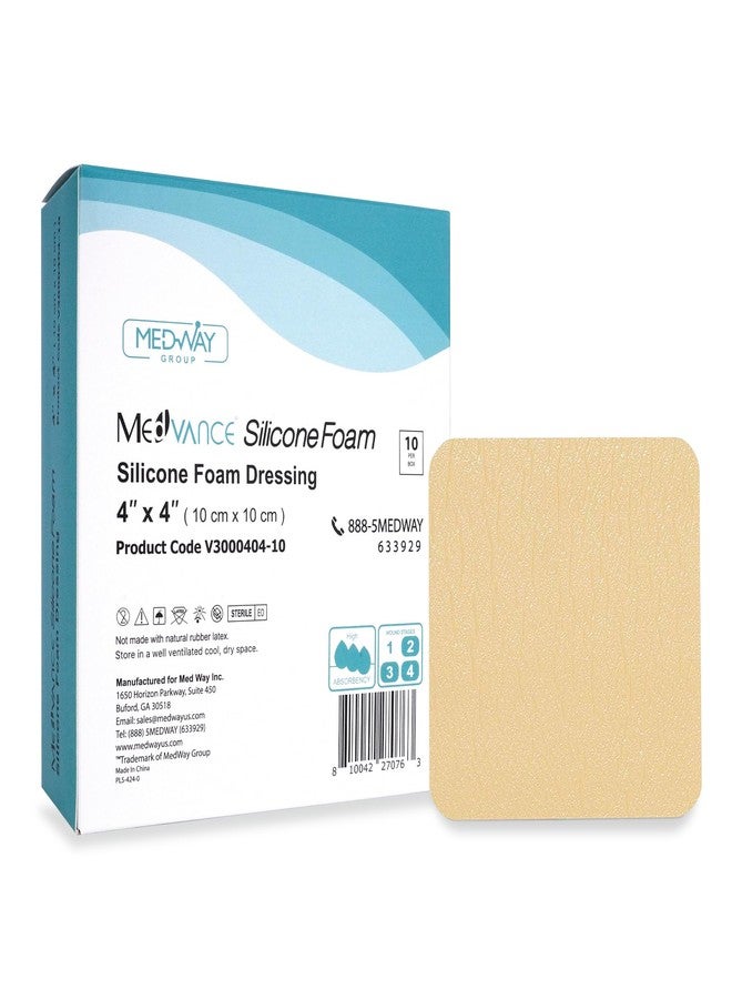 Medvance Ultra Absorbent Silicone Foam Dressing - Waterproof Silicone Adhesive Foam Dressing - Easy Apply Sterile Bandages - Wound Care & Dressings for Burns & More (4"x4" Bandage) (Box of 10) - Image 1