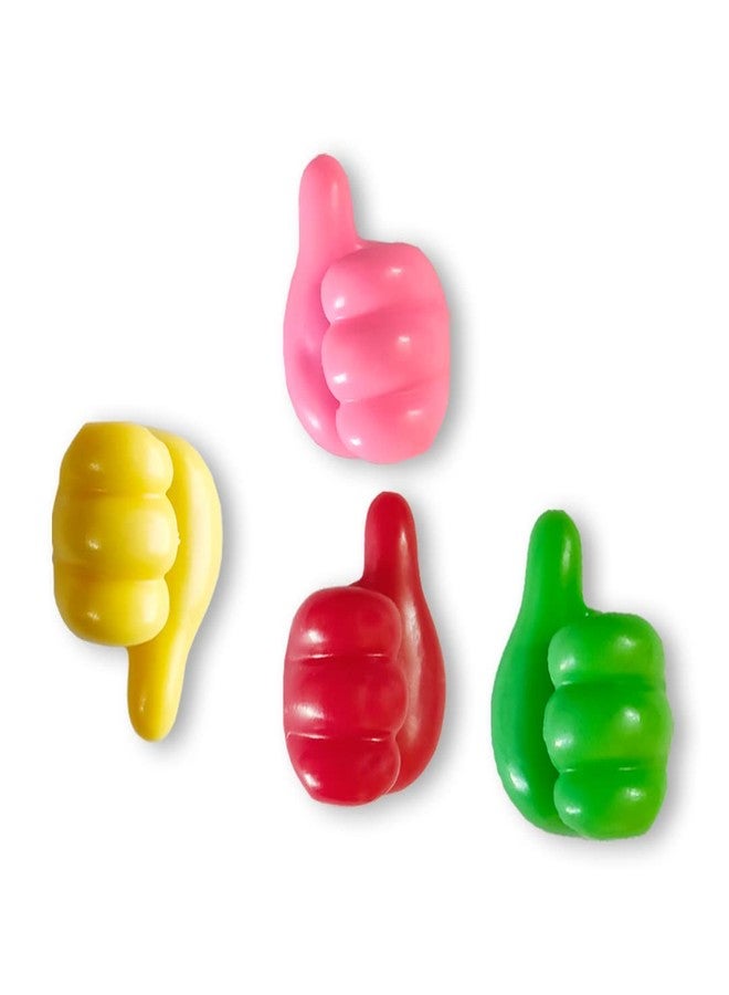 CEUTA 4 Thumbs UP Hooks for Wall 04 Pieces - Self Adhesive Hook - Silicone Based - Multicolor Cable Wire Organizer - Key Hanger - Wall Hook for Keys Toothbrush, Mobile Wires, Suitable Home and Office - Image 1