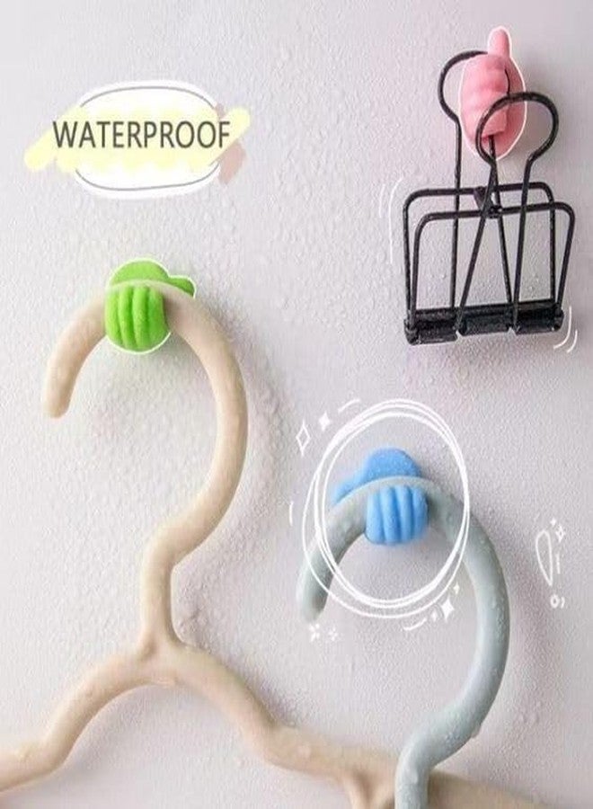 CEUTA 4 Thumbs UP Hooks for Wall 04 Pieces - Self Adhesive Hook - Silicone Based - Multicolor Cable Wire Organizer - Key Hanger - Wall Hook for Keys Toothbrush, Mobile Wires, Suitable Home and Office - Image 5