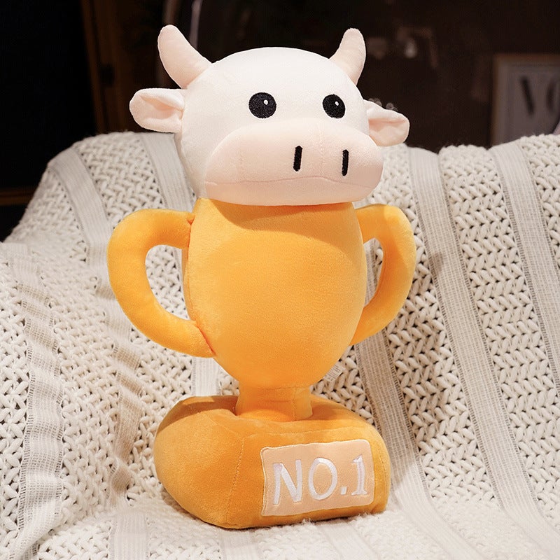 Creative Cow Cup & Shark Cup Plush Toy Trophy Pillow Funny Gift - Image 4