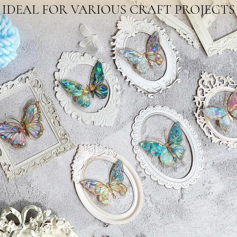 HASTHIP ® 40Pcs Vintage Photo Frames Scrapbook Paper - 20 Styles 3D Floral Embossed Paper Photo Frames Collage Papers Decorative Papers Journaling Supplies for Junk Journal Crafts Scrapbook - Image 5