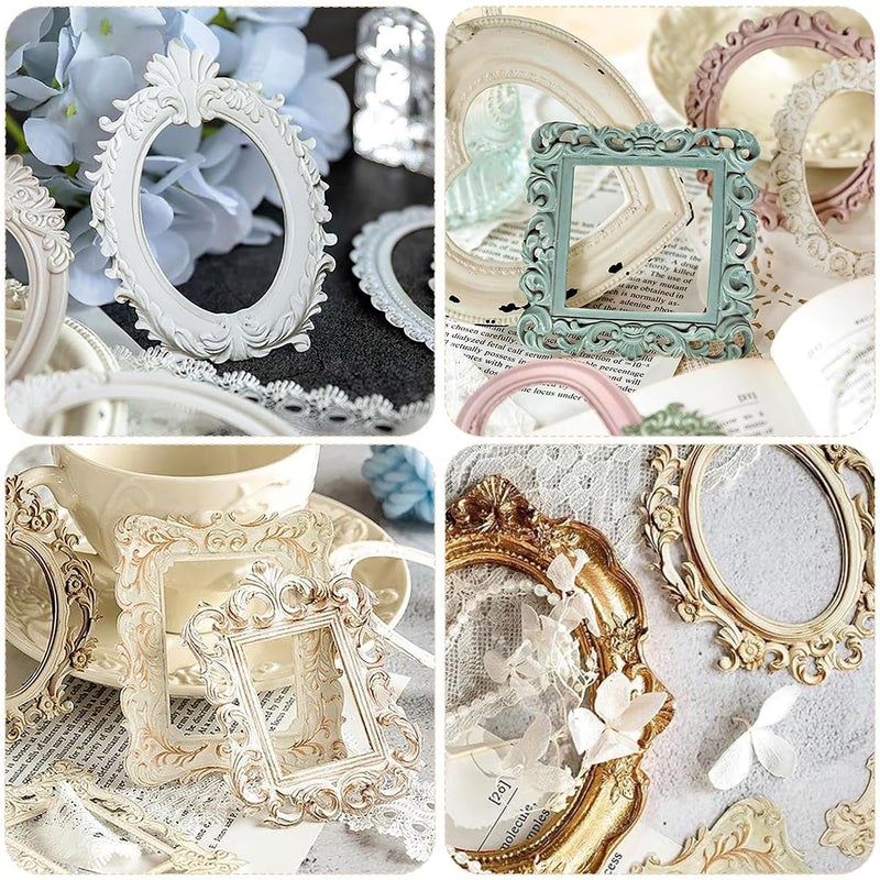 HASTHIP ® 40Pcs Vintage Photo Frames Scrapbook Paper - 20 Styles 3D Floral Embossed Paper Photo Frames Collage Papers Decorative Papers Journaling Supplies for Junk Journal Crafts Scrapbook - Image 4