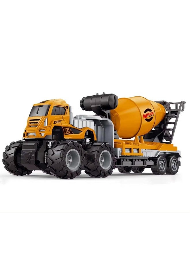 Invite Enterprise Invite Enterprise 1:43 4Wd Diecast Alloy Cement Mixer Big Truck Toys With Friction Powered Miniature Car Vehicle Toy For Kids, Boys And Girls (Cement Mixer Truck-Yellow Color)  - Image 1