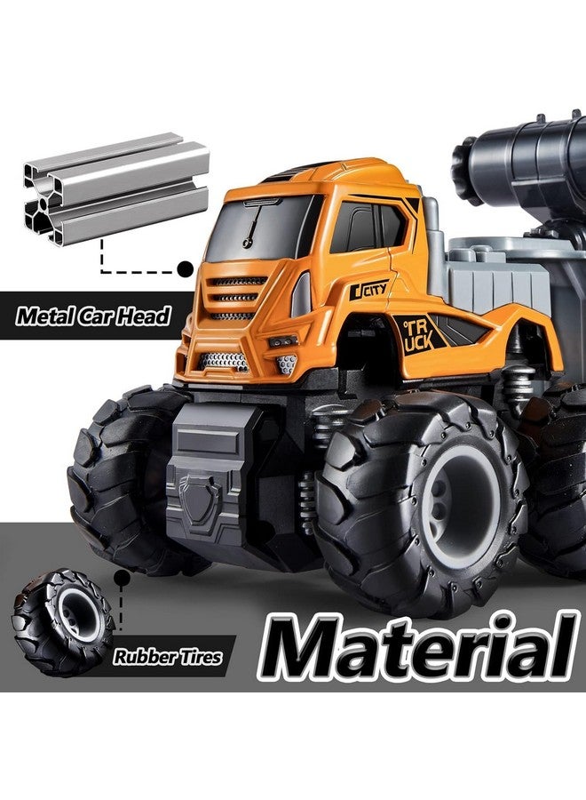 Invite Enterprise Invite Enterprise 1:43 4Wd Diecast Alloy Cement Mixer Big Truck Toys With Friction Powered Miniature Car Vehicle Toy For Kids, Boys And Girls (Cement Mixer Truck-Yellow Color)  - Image 3