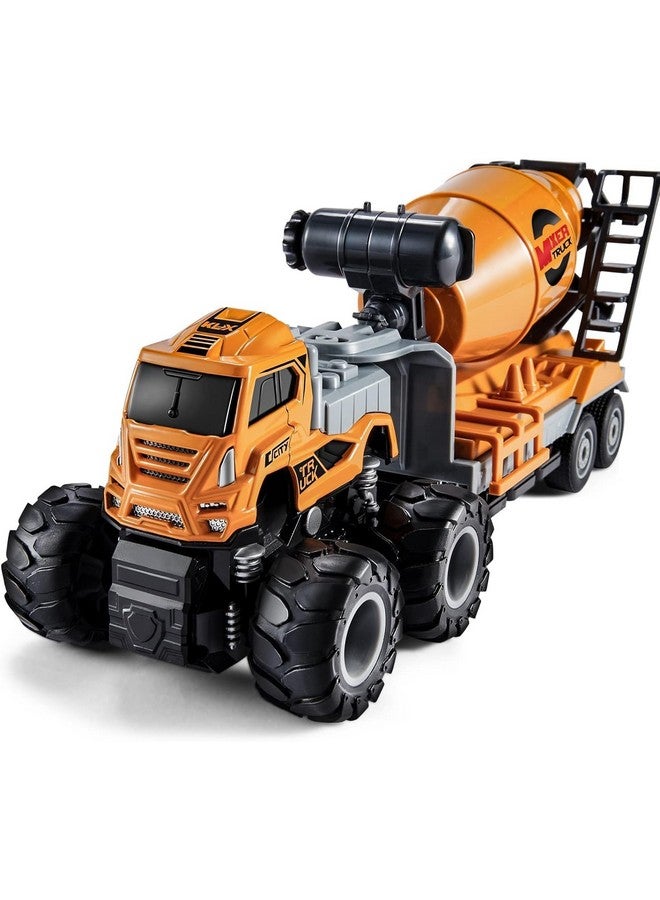 Invite Enterprise Invite Enterprise 1:43 4Wd Diecast Alloy Cement Mixer Big Truck Toys With Friction Powered Miniature Car Vehicle Toy For Kids, Boys And Girls (Cement Mixer Truck-Yellow Color)  - Image 2
