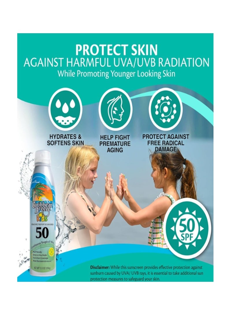 كاريبيان بريز بخاخ مستمر تروبيكال ميست بعامل حماية من الشمس 50 للاطفال 156 جرام - Image 2