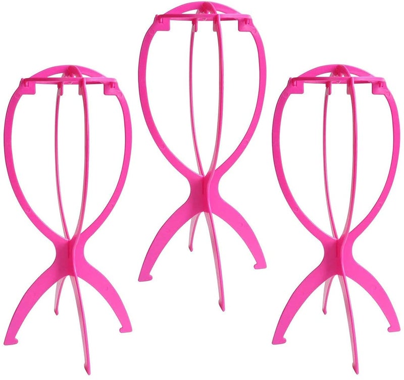 Dreamlover Wig Head Stand, Wig Holder, Hot Pink, 3 Packs - Image 1