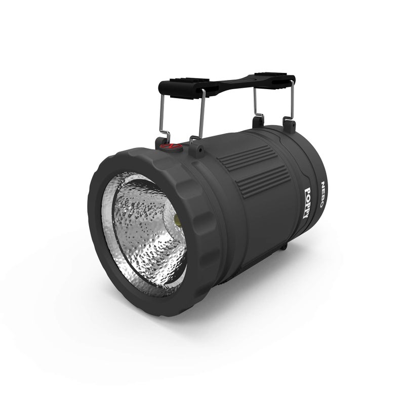 NEBO Poppy Lantern | 300 Lumen Latern and Spot Light, Dimmable, Rubberized Impact-Resistant Body, Adjustable Handle, Water-Resistant, Included 3X AA Batteries (Gray) - Image 1