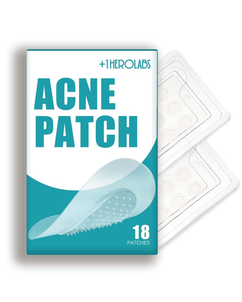 +1HEROLABS Microdart Acne Patch (18 Patches) - Hyaluronate Acid & Salicylic Acid Hydrocolloid Pimple Patch for Deep, Early and Hidden Blemishes (18 Count (Pack of 1)) - Image 1