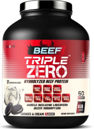 Beef Triple Zero Hydrolyzed Protein Powder Cookies and Cream 4 lb - pzsku/Z72056CD7A41CE24A97C4Z/45/_/1725981447/d1ad1da2-ab4e-4620-bd86-3bd657a9e25b