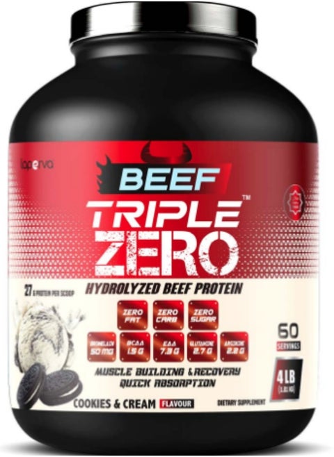 Beef Triple Zero Hydrolyzed Protein Powder Cookies and Cream 4 lb