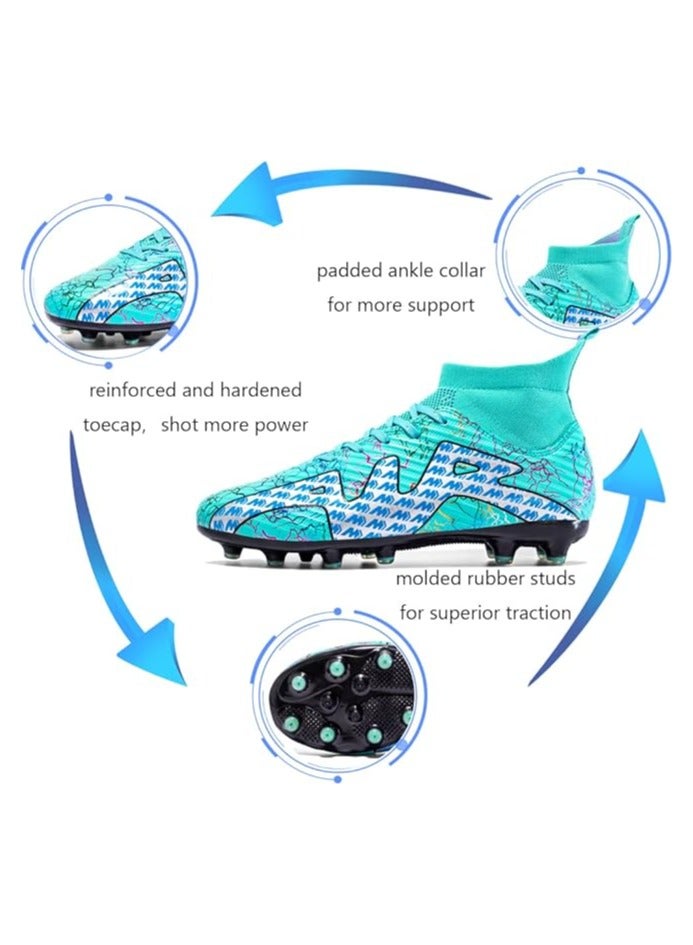 Men's Soccer Shoes Turf Cleats High-top Football Shoes Breathable Athletic Football Boots Outdoor Indoor Sports Walking Shoes Soccer Boots Unisex - Image 2
