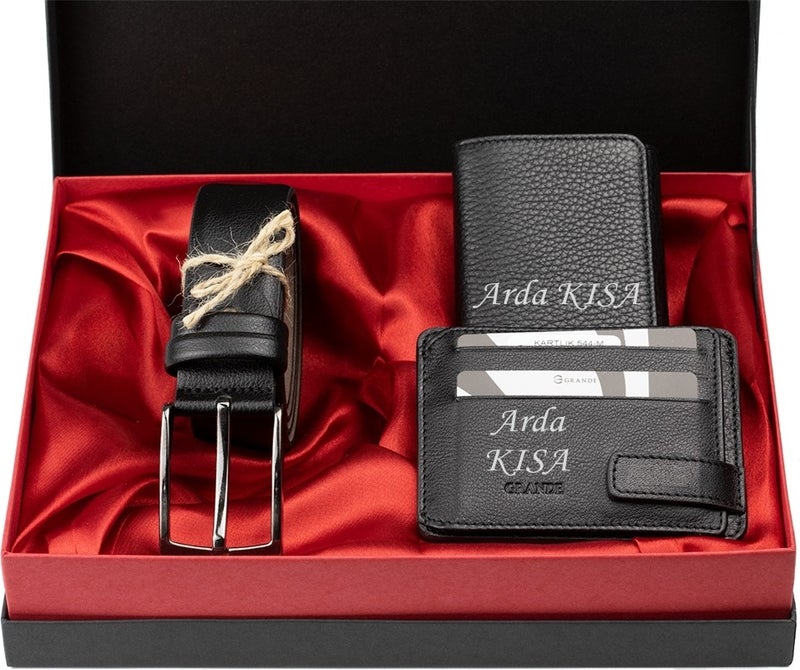 Grande 1414 Leather Men's Wallet & Card Holder and Belt Set - Image 1