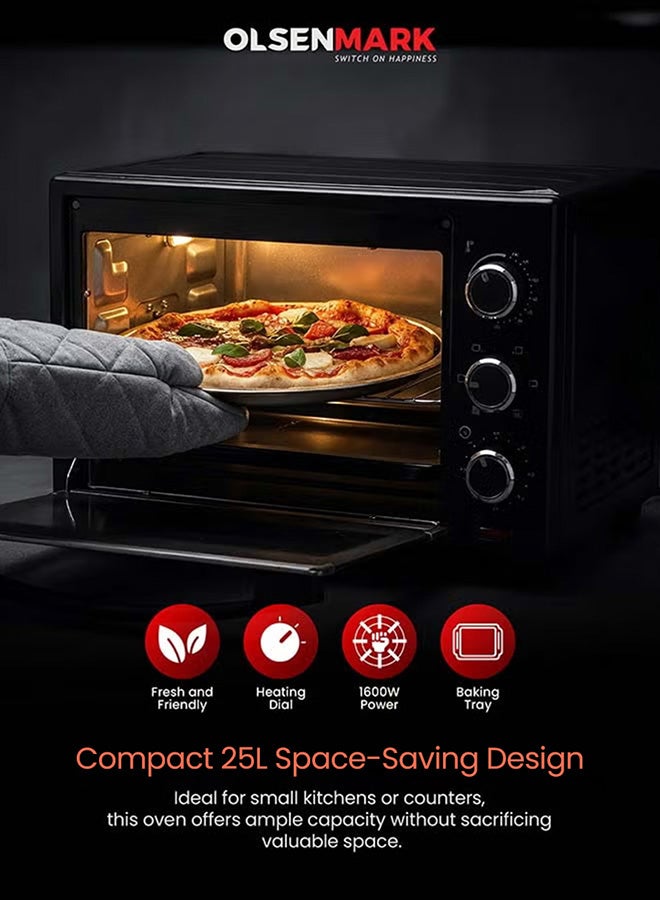 أولسنمارك فرن كهربائي مع شواية 25 L 1600 W OMO2277G أسود - Image 3