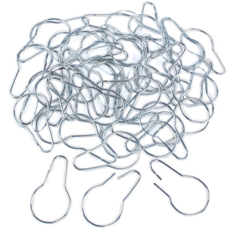 Super Z Outlet Silver Metal Shower Curtain Style Hanging Clip Chain Hooks Sorting & Organizing (50 Pieces) - Image 1