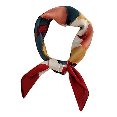 FONYVE Silk Feeling Scarf Medium Square Satin Head Wrap for Women 27.5 inches - Image 1