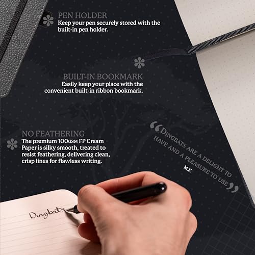 Dingbats* Notebooks Dingbats* Wildlife Plain Writing Journal Notebook A5 - Vegan Leather Hardcover - Ideal for Work, Travel - Pocket, Elastic Closure, & Bookmark - Image 3