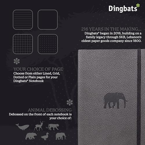 Dingbats* Notebooks Dingbats* Wildlife Plain Writing Journal Notebook A5 - Vegan Leather Hardcover - Ideal for Work, Travel - Pocket, Elastic Closure, & Bookmark - Image 2