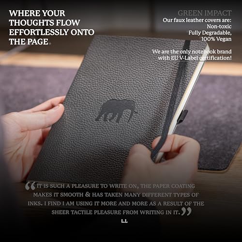 Dingbats* Notebooks Dingbats* Wildlife Plain Writing Journal Notebook A5 - Vegan Leather Hardcover - Ideal for Work, Travel - Pocket, Elastic Closure, & Bookmark - Image 4