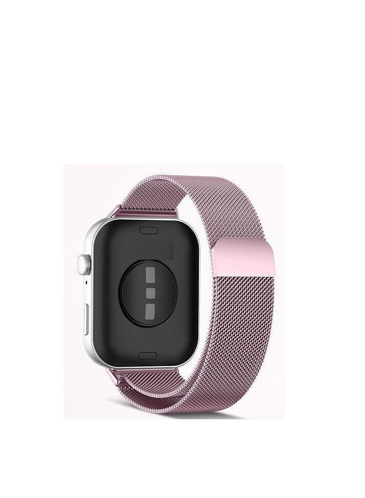 Strap Compatible with Huawei Watch Fit 4 4 Pro Bracelet Stainless Steel Magnetic Extendable Replacement Wristbands Metal Classic Band for Huawei Watch Fit 4 4 Pro Strap for Men Women Pink - Image 1