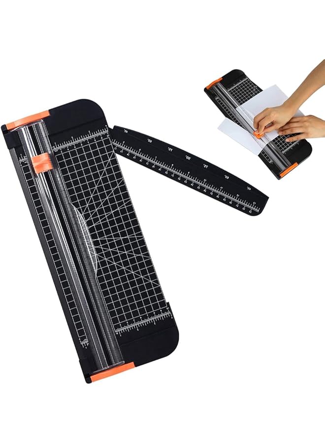 ORiTi A4 Paper Cutter 38Cm Paper Cutting Board Guillotine With Automatic Security Safeguard And Side Ruler For Cutting Card Stock Coupon Label Photo And Crafts Project Black - Image 1