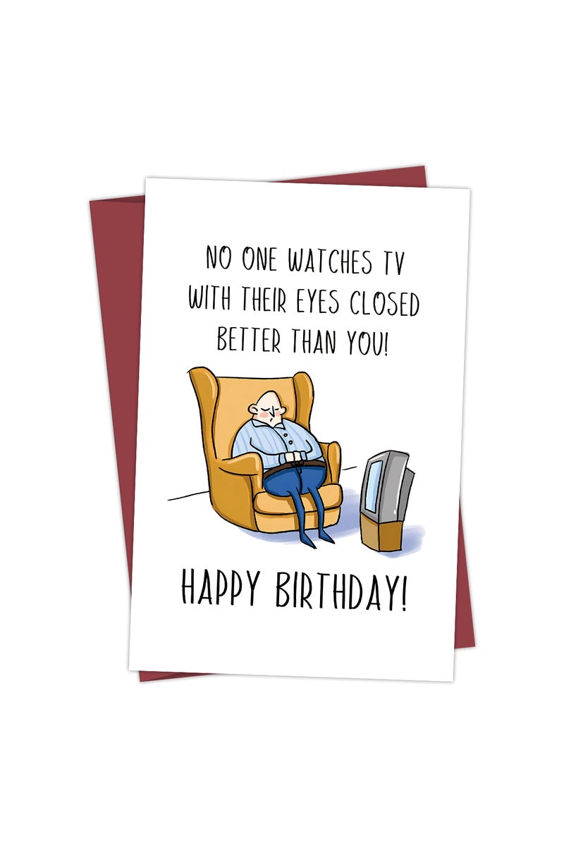 بطاقة معايدة عيد ميلاد (20.8 × 13.7 × 0.2 سم) - بطاقة معايدة عيد ميلاد مرحة وإبداعية، بطاقة معايدة عيد ميلاد مرحة للأب أو الزوج.