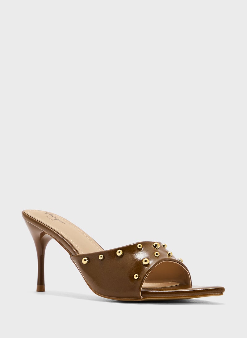 Ginger Studded Heeled Mule  - Image 2