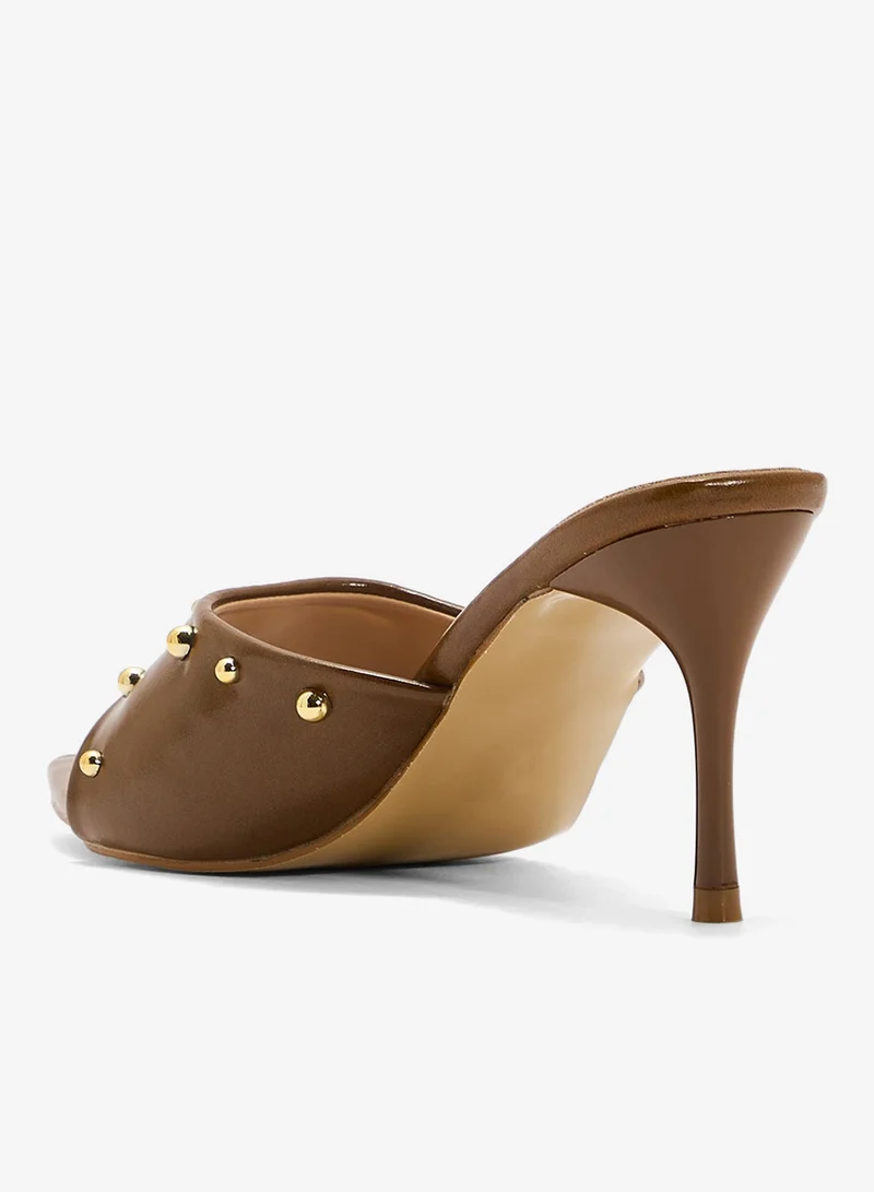Ginger Studded Heeled Mule