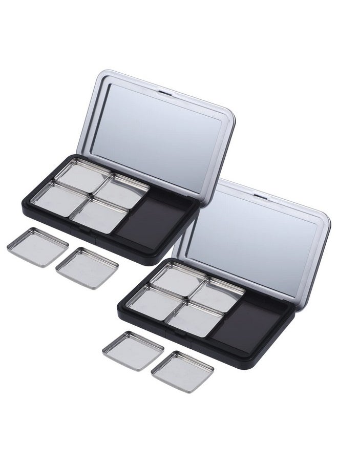 minkissy Minkissy Empty Eyeshadow Palette Magnetic Makeup Palette with Mirror Refillable Eyeshadow Palette Empty Lipstick Pallet Empty Eyeshadow Pans for Eyeshadow Lipstick Blush Powder, 2PCS  - Image 1