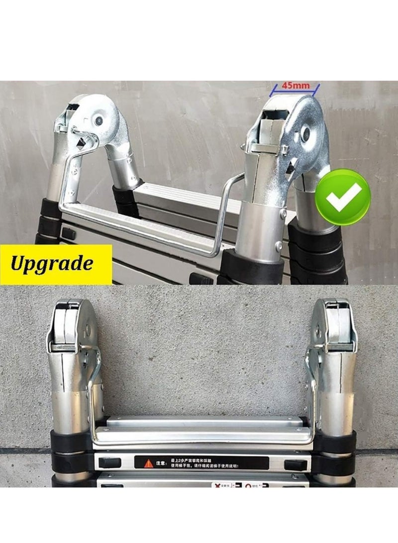 Outdoor Ladder, Aluminum A-Frame Multi-Purpose Telescopic Ladder with Wheel, 330lbs Load Capacity, 3.6m + 3.6m = 7.2m (23.6ft), 3.6m + 3.6m = 7.2m (23.6ft) Required - Image 2