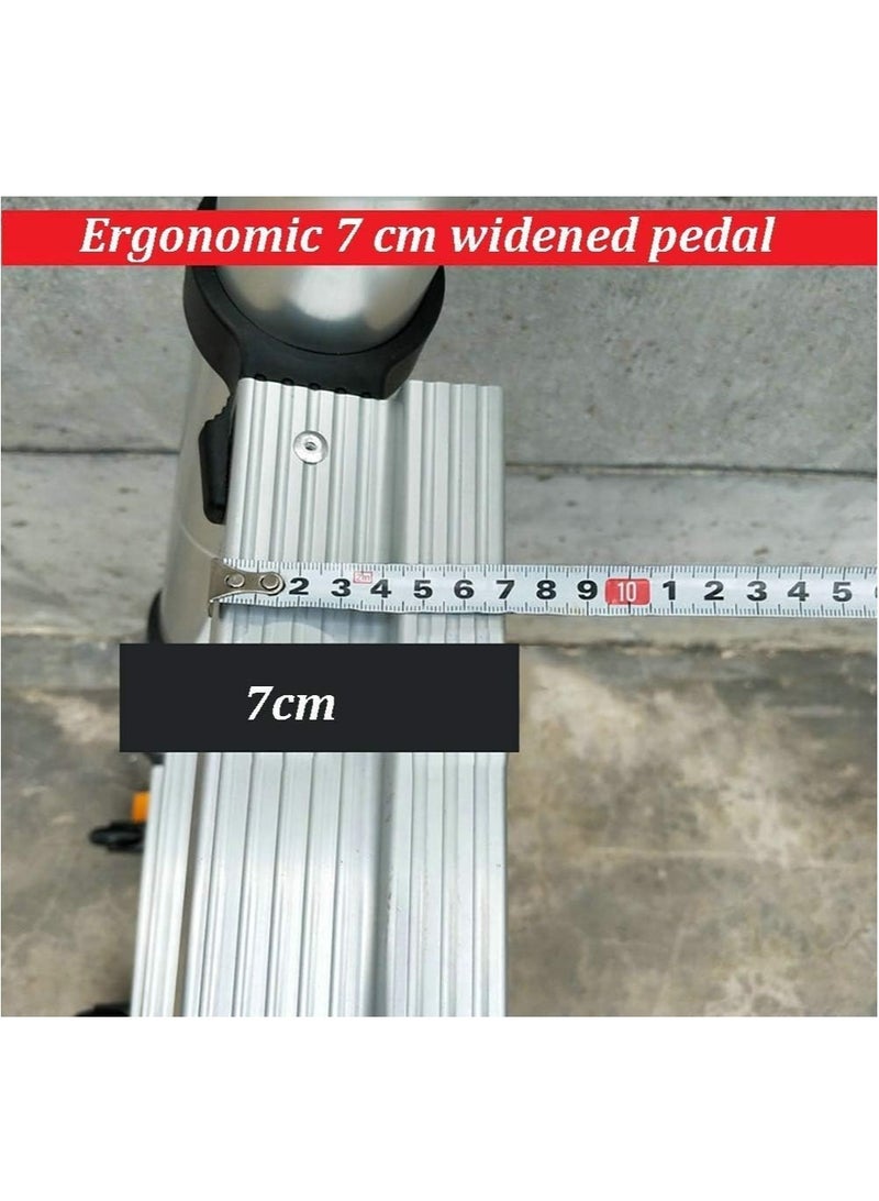 Outdoor Ladder, Aluminum A-Frame Multi-Purpose Telescopic Ladder with Wheel, 330lbs Load Capacity, 3.6m + 3.6m = 7.2m (23.6ft), 3.6m + 3.6m = 7.2m (23.6ft) Required - Image 5