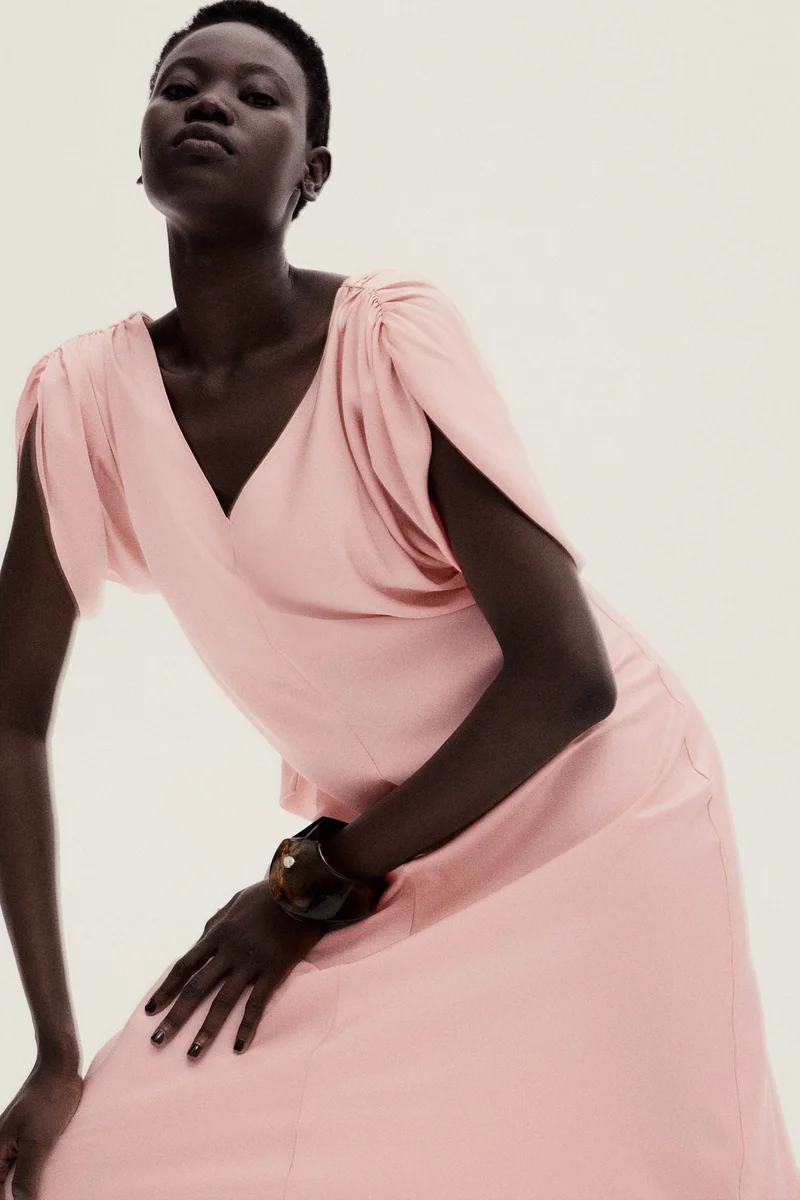 اتش اند ام فستان ساتان برباط خلفي