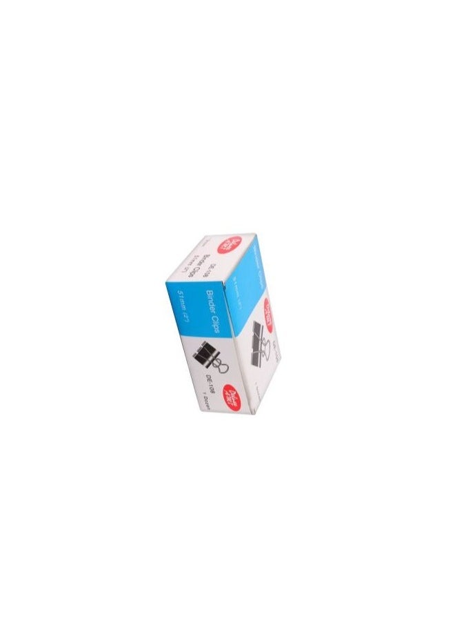 Deluxe Amt Deluxe AMT DE-108 Binder Clips - Black - 51mm - 12 Clips / Pack 