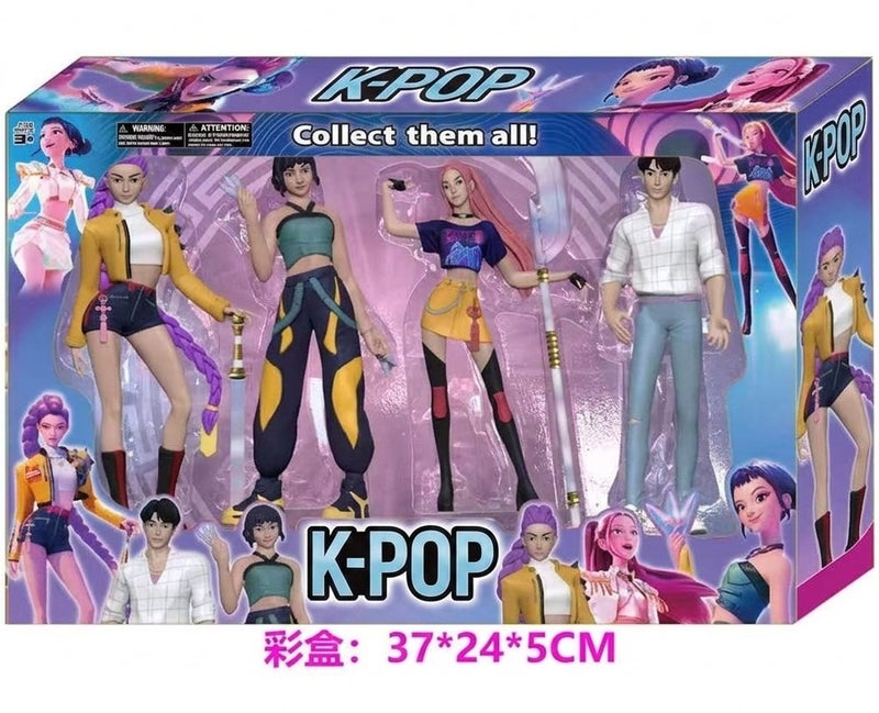 KPOP Figures Kpop Action Figure Home Decor Desk Ornament For Hunters Fans 4 pcs set - Image 2