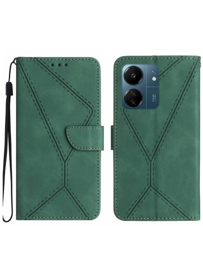 The Bros Case For Xiaomi Redmi 13C 4G Stitching Embossed Leather Phone Case