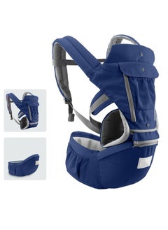 Mmmon Soft Baby Carrier,Ergonomic 4-in-1 Convertible Sling Front and Back Face-in and Face-Out Carry for Newborns and Babies Travel,0-36 Months 7-45 lbs(Blue)  - Image 2