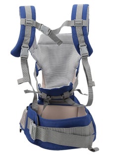 Mmmon Soft Baby Carrier,Ergonomic 4-in-1 Convertible Sling Front and Back Face-in and Face-Out Carry for Newborns and Babies Travel,0-36 Months 7-45 lbs(Blue)  - Image 4