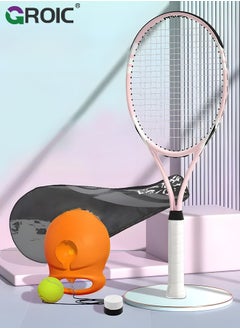 GROIC Tennis Rackets 27 Inch and Tennis Trainer Rebound Ball, Tennis Rackets Set Pro Tennis Training Equipment with Tennis Trainer Rebound Balls, 1 Bag and 1 Replacement Grip Tapes  - Image 1
