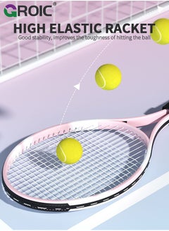 GROIC Tennis Rackets 27 Inch and Tennis Trainer Rebound Ball, Tennis Rackets Set Pro Tennis Training Equipment with Tennis Trainer Rebound Balls, 1 Bag and 1 Replacement Grip Tapes  - Image 3