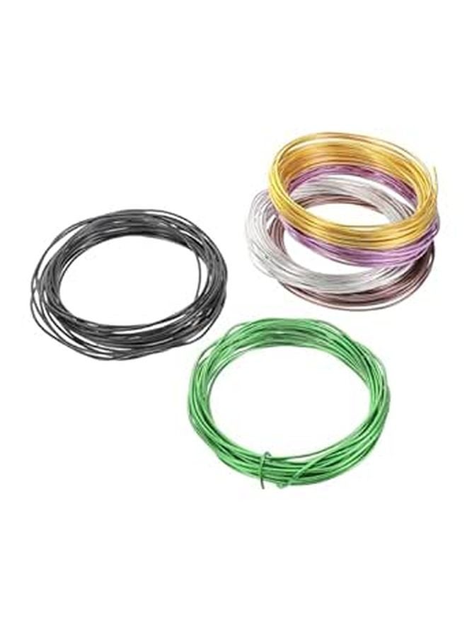 Flexible Aluminum Crafting Wire 1 5mm 6 Rolls 5 Meters Each For Jewelry Making Floral Arrangements DIY Projects In Gold Purple Silver Green Brown Black - Image 1