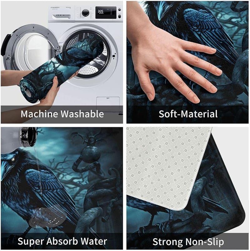 PHAYAH Shady Raven Doormat 16x24 Indoor Outdoor Front Door Mat for Patio Garage Porch - Image 5